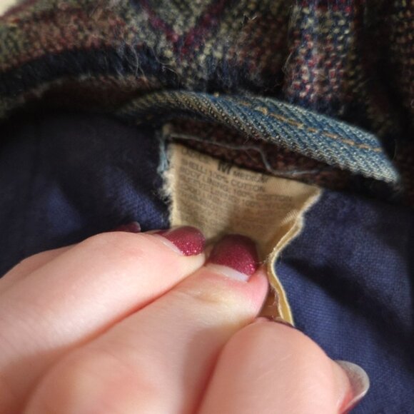 Vintage Outbrook Denim Tribal Print Jacket with Hood - Picture 10 of 11